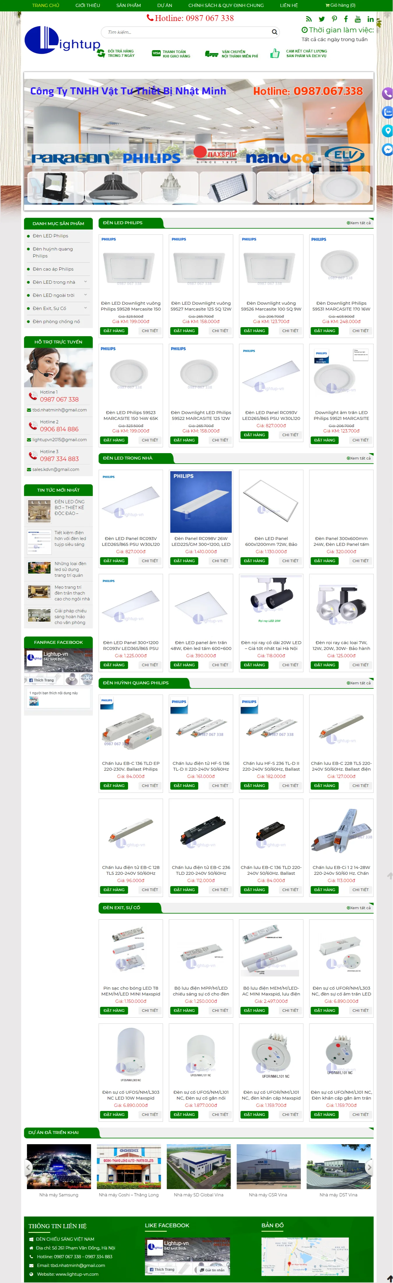 Thiết kế web đèn chiếu sáng Light Up