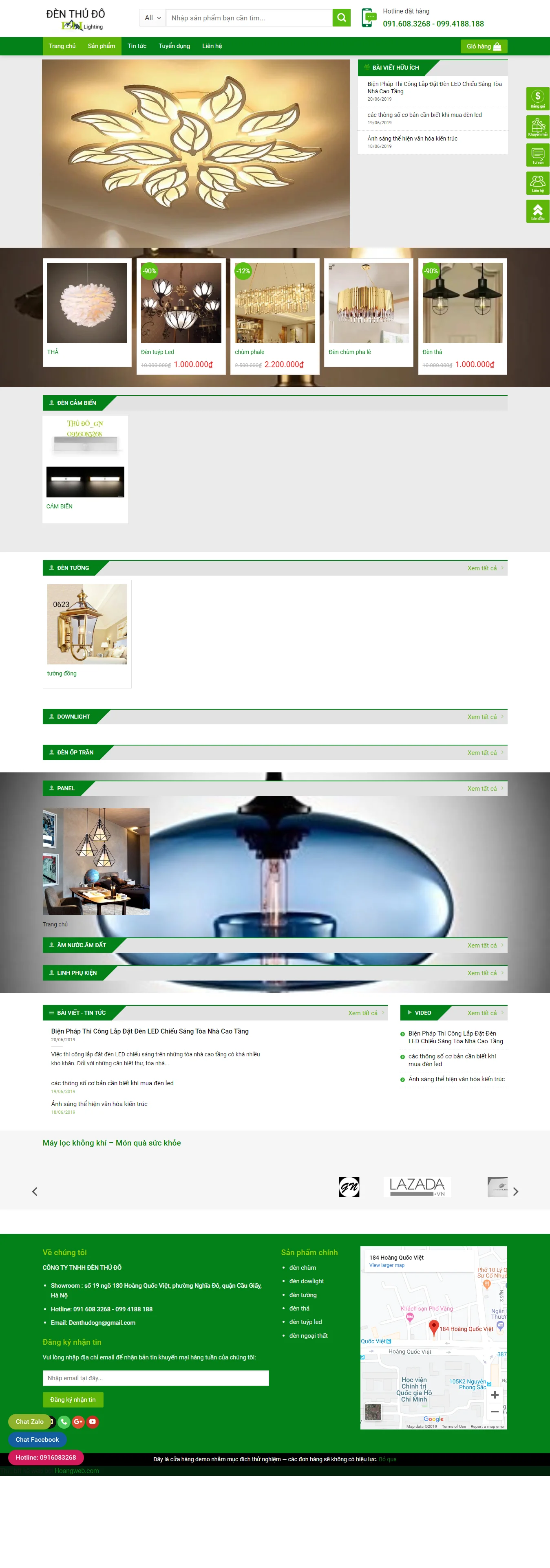Thiết kế web đèn thủ đô