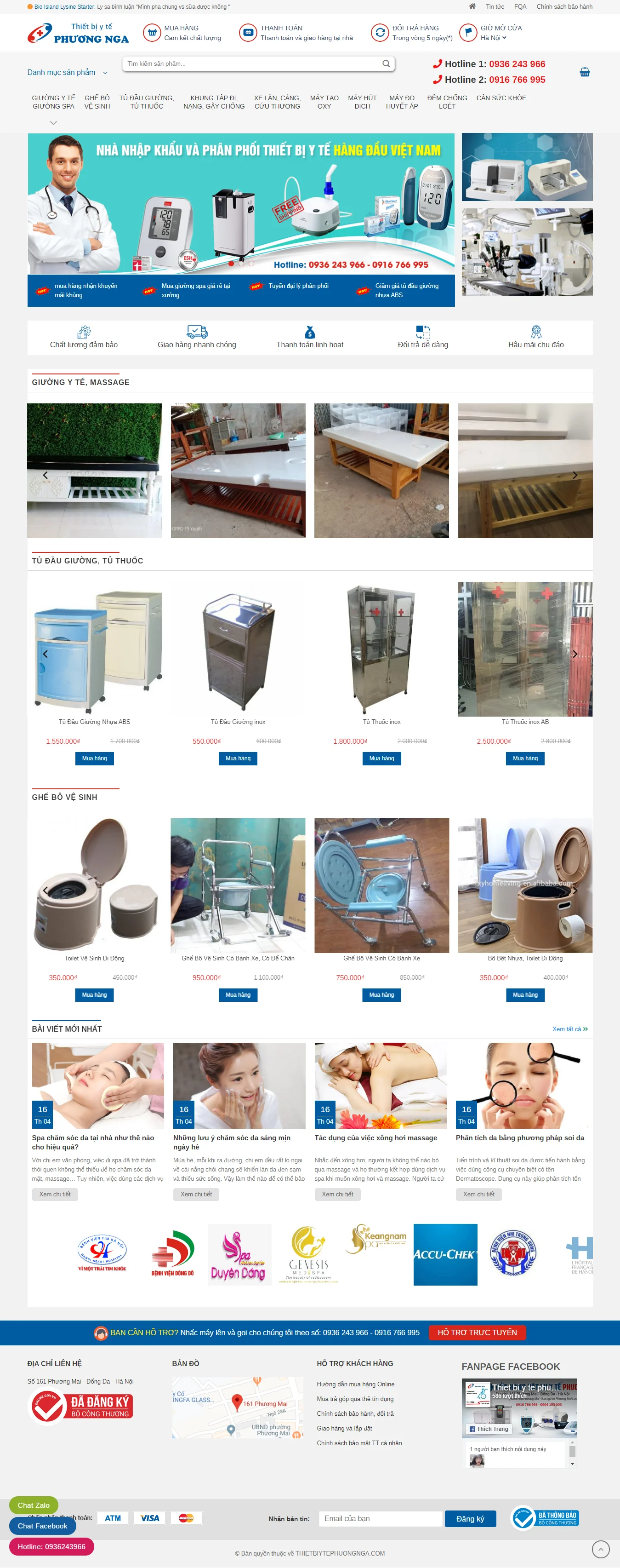 Thiết kế web Thiết bị y tế Phương Nga