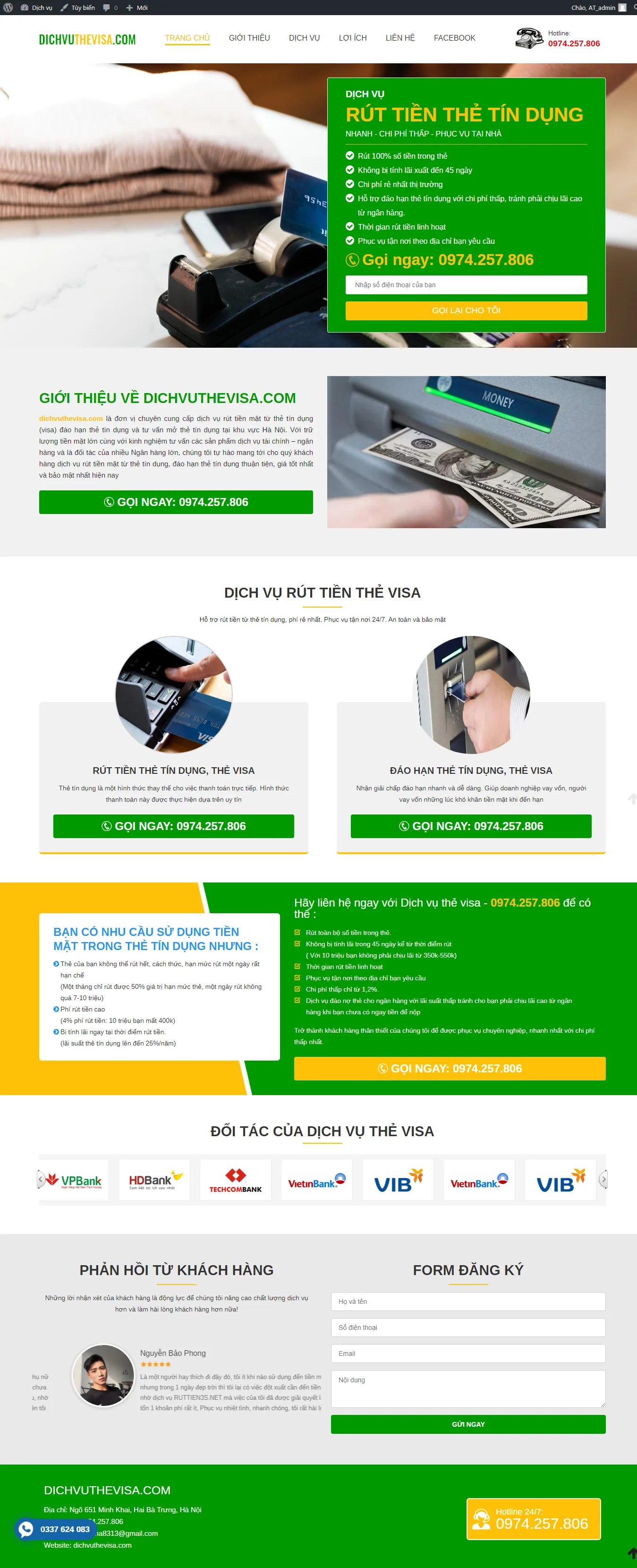 Thiết kế web dịch vụ thẻ tín dụng