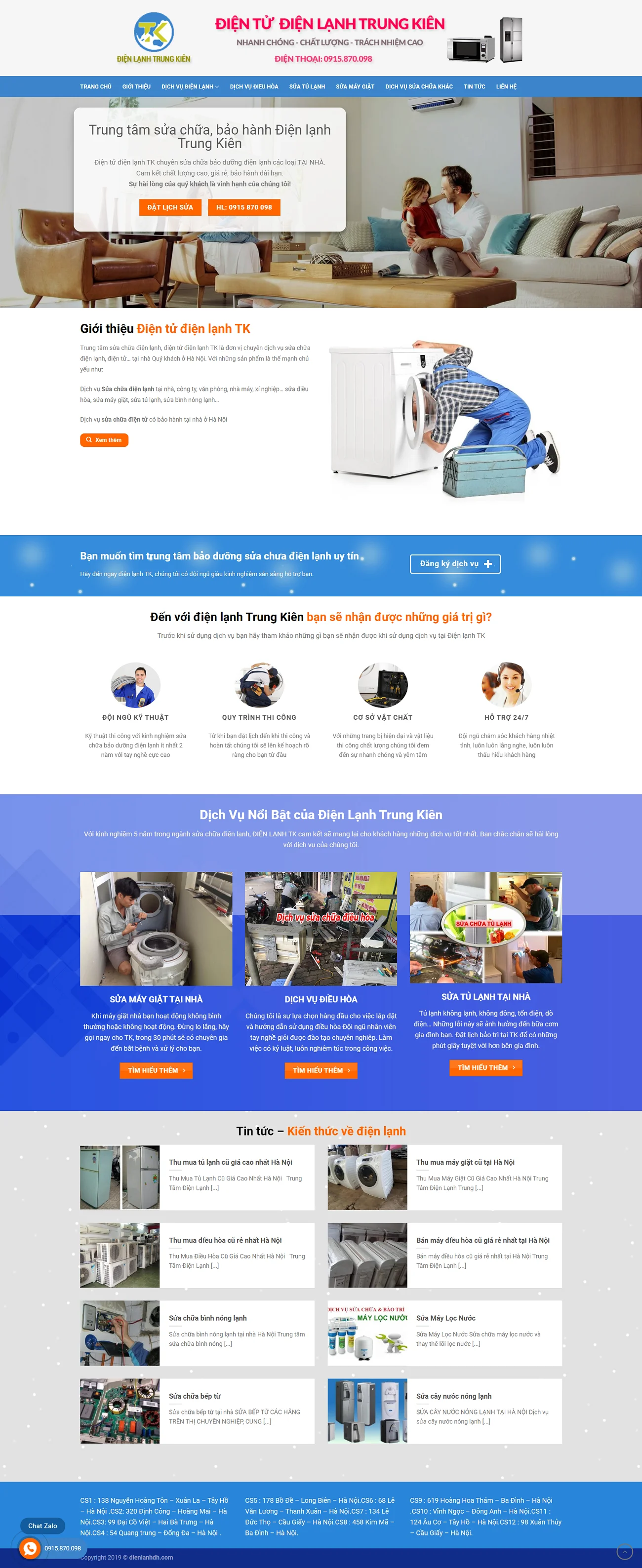 Thiết kế web - điện lạnh