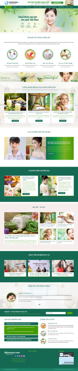 Web về dịch vụ spa