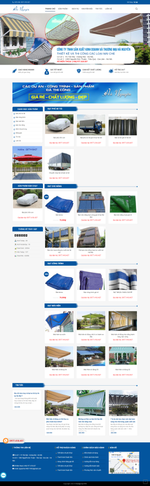 Web Bán hàng về bạt - mái che