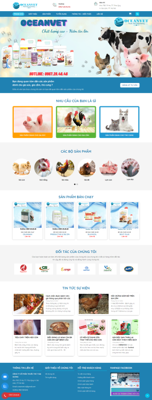 Web giới thiệu về sản phẩm thuốc thú ý