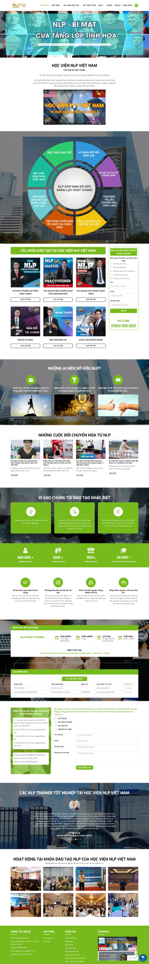 Web về học viện đào tạo NLP