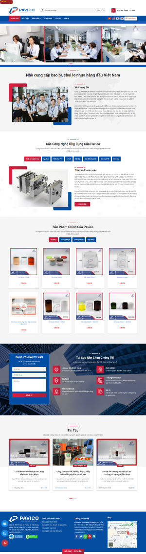 Web sản xuất bao bì, chai lọ nhựa