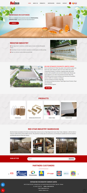 Web giới thiệu về sản xuất đồ dùng bằng giấy