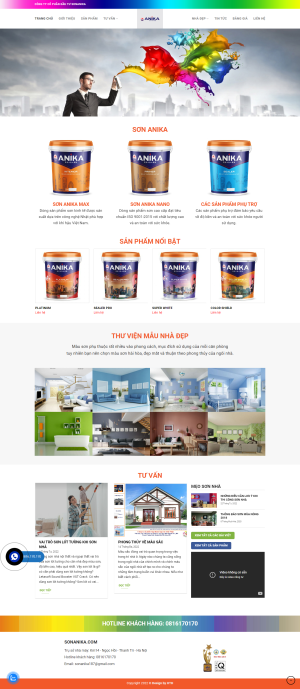 Web về sản phẩm sơn Anika