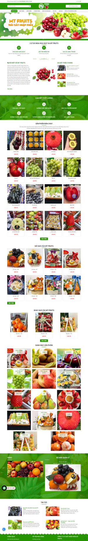 Web Bán hàng về trái cây