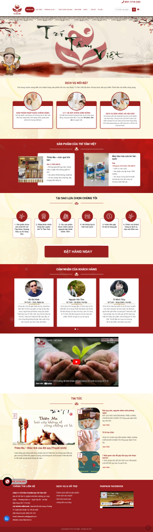 Web về sản phẩm bảo vệ sức khỏe
