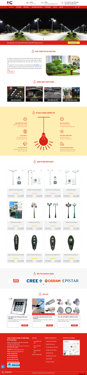 Web thiết bị chiếu sáng