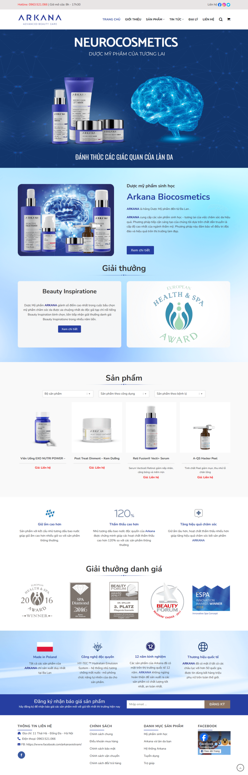 Web về Dược mỹ phẩm Âu Việt