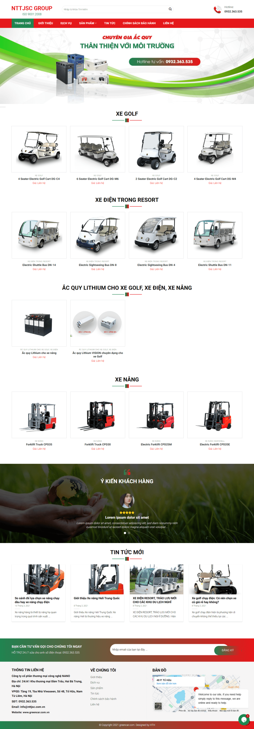 Web giới thiệu Xe điện