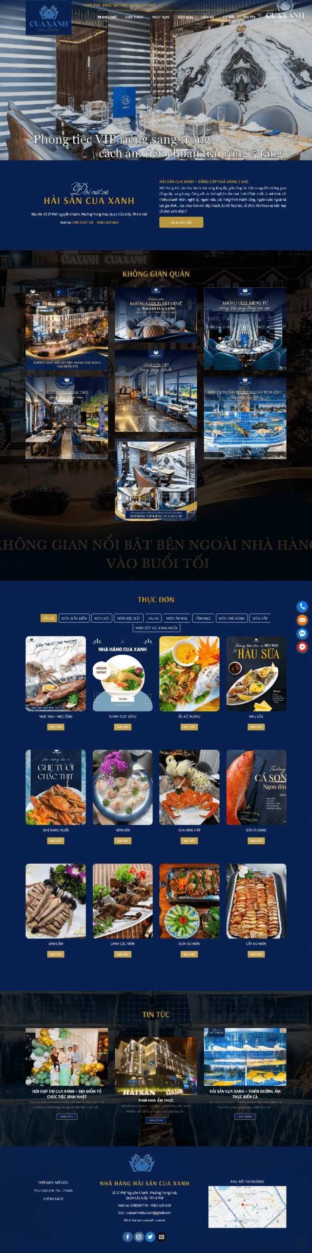 Web về Nhà hàng Hải sản