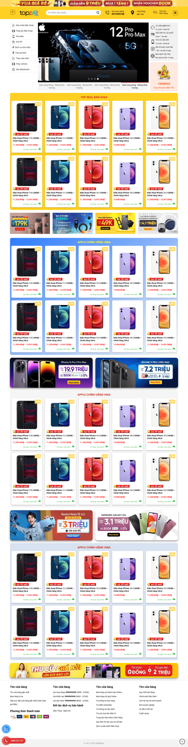 Web bán điện thoại