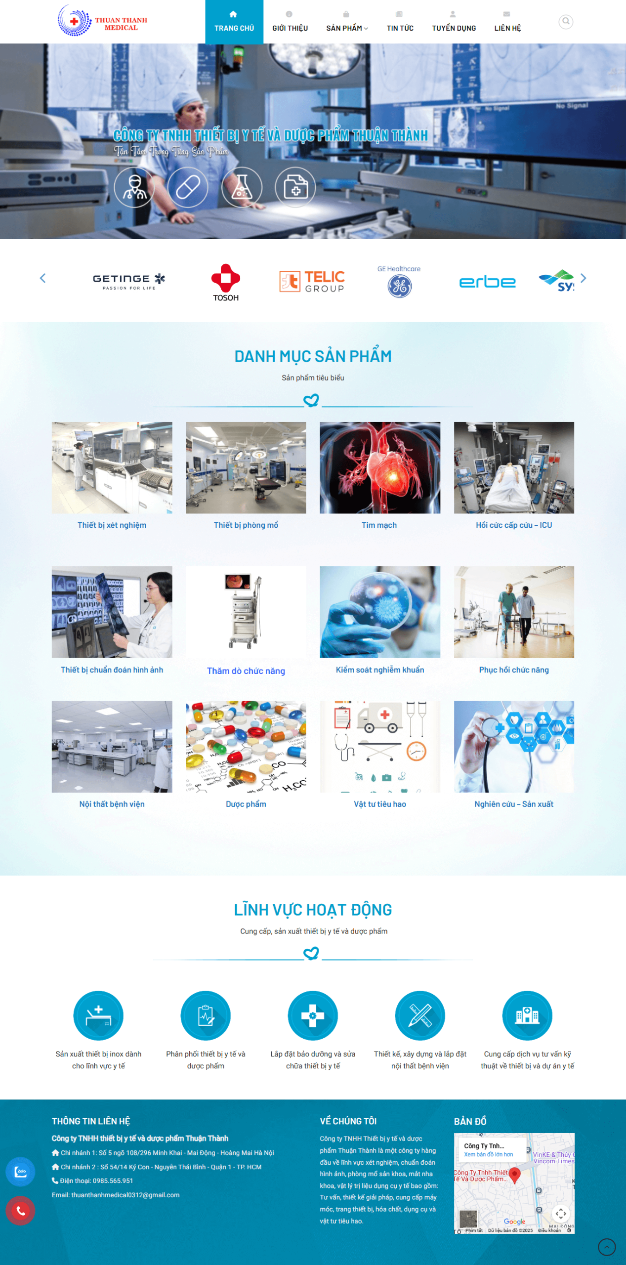 Web thiết bị y tế, dược phẩm