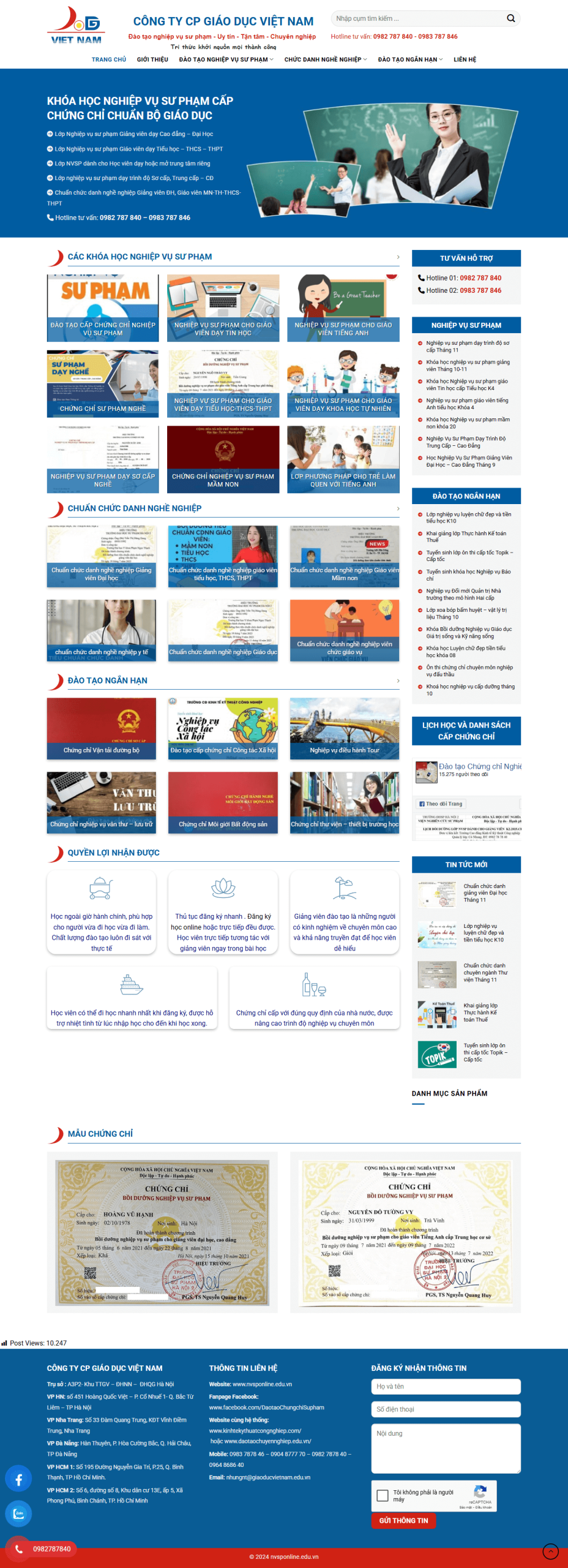 Web về Giáo dục