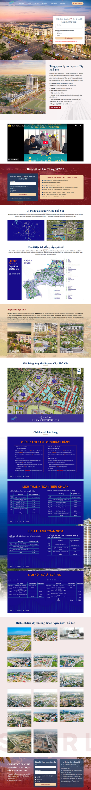 Landing Page về Bất động sản ở Thái Nguyên