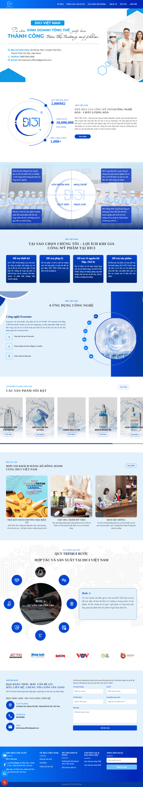 Web về Gia công Dược - Mỹ Phẩm