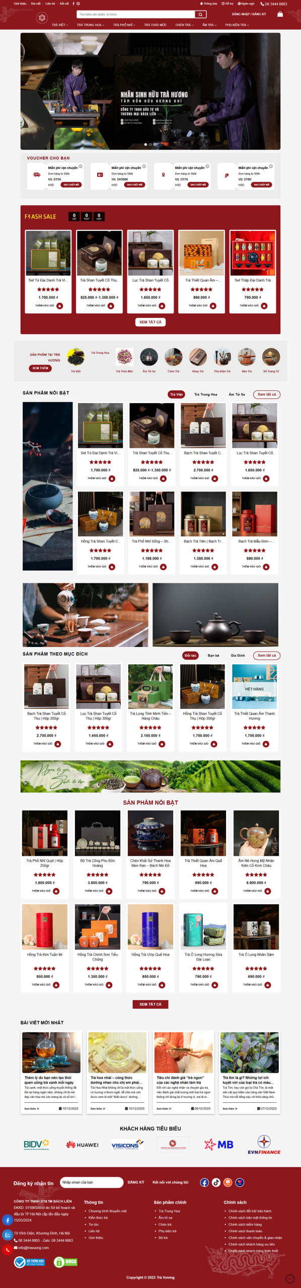 Web về Sản phẩm Trà