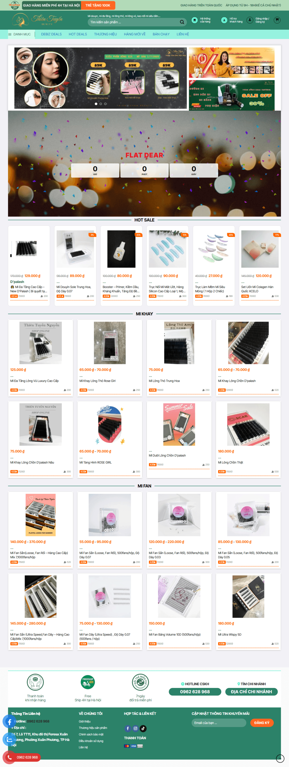 Web bán hàng Mỹ phẩm